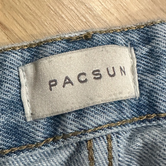 PacSun 90s Boyfriend Asymetrical Classic Blue Denim Jeans - Picture 4 of 8
